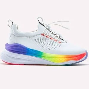 Clove Classic Shoes WMNS 7 Healthcare Nursing Rainbow Pride White Sneakers